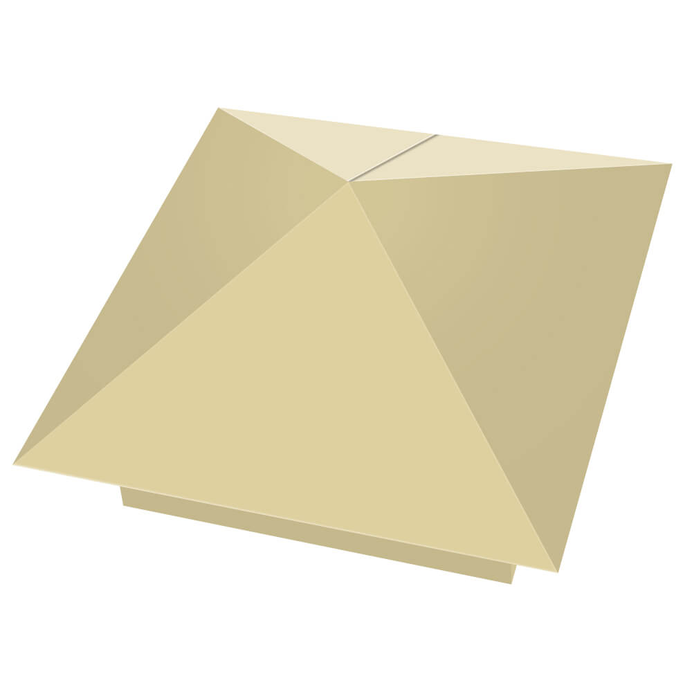 Колпак металлический 400х400мм RAL1014 Бежевый заборный Ялта фото