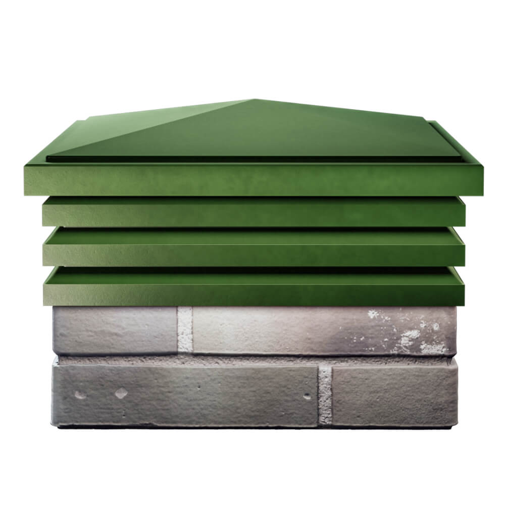 Колпак Zking Бона ХайТек Зеленый на столб 1.5х1.5 кирпича (385х385мм) Ялта фото