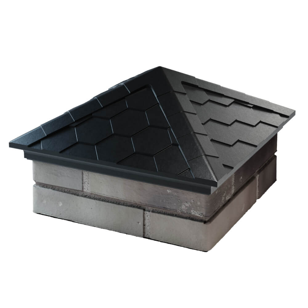 Колпак Zking Эверест Черный на столб 1.5х1.5 кирпича (390х390мм) в Ялте фото