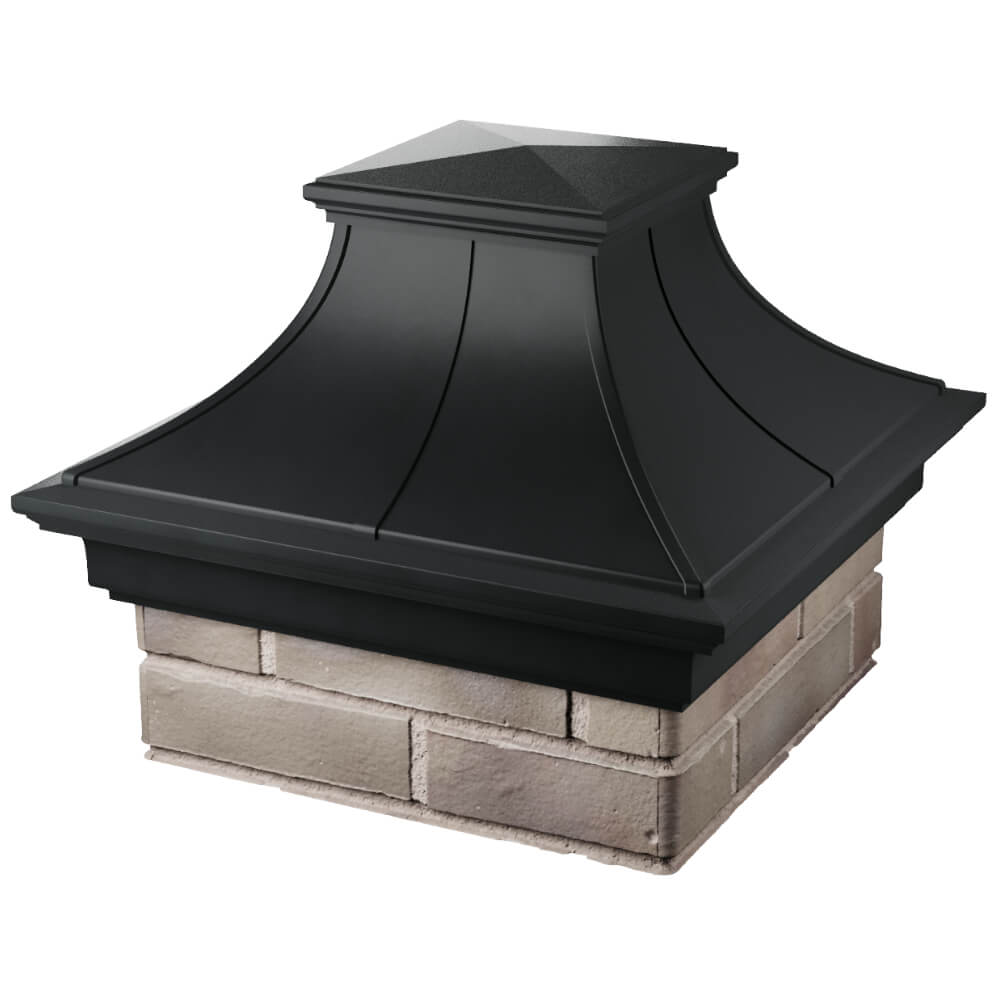 Колпак Zking Монблан Премиум Черный на столб 1.5х1.5 кирпича (385х385мм) в Ялте фото
