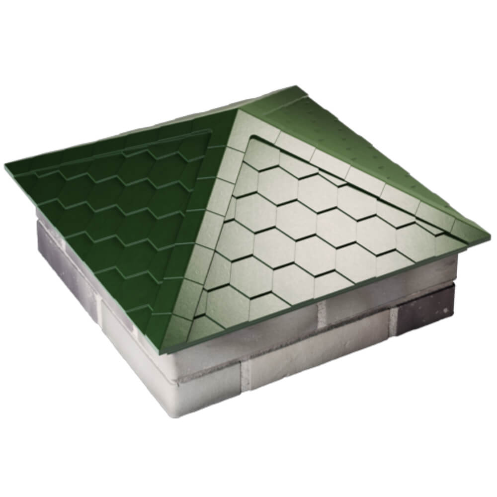 Колпак Zking Эверест Зеленый на столб 2х2 кирпича (535х535мм) Ялта фото