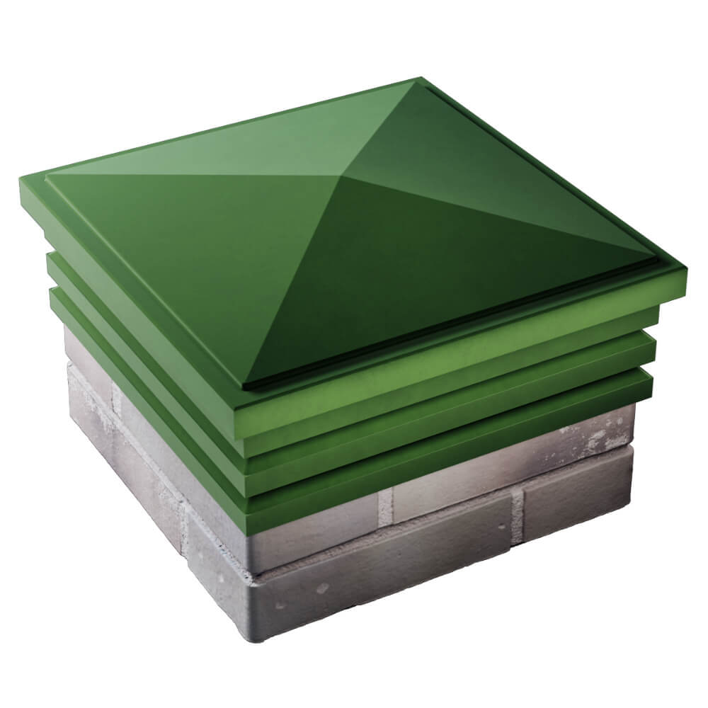 Колпак Zking Бона ХайТек Зеленый на столб 1.5х1.5 кирпича (385х385мм) в Ялте фото