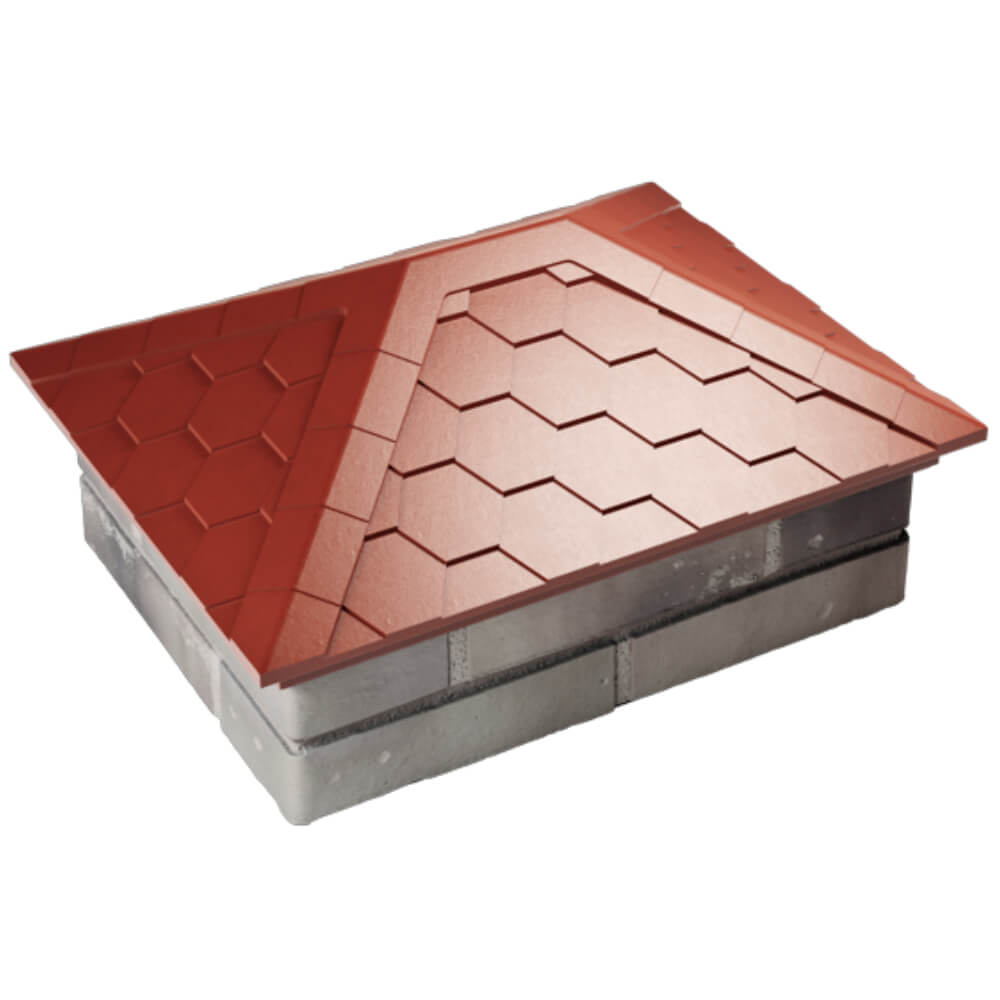 Колпак Zking Эверест Красный на столб 2х1.5 кирпича (520х390мм) Ялта фото