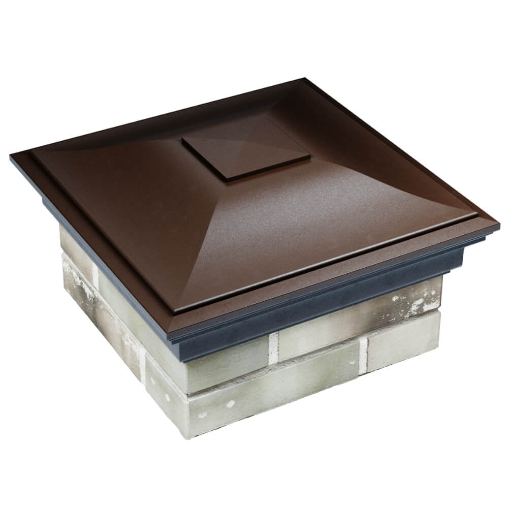 Колпак Zking Монблан Коричневый на столб 1.5х1.5 кирпича (385х385мм) в Ялте фото