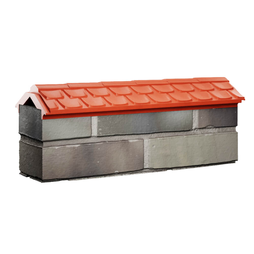 Парапет Zking Эльбрус Красный с посадкой на 0.5 кирпича (130мм) Ялта фото