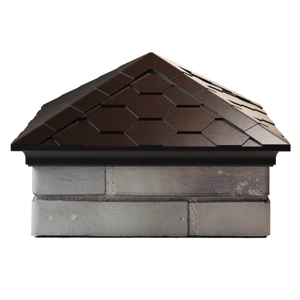 Колпак Zking Эверест Коричневый на столб 1.5х1.5 кирпича (390х390мм) Ялта фото