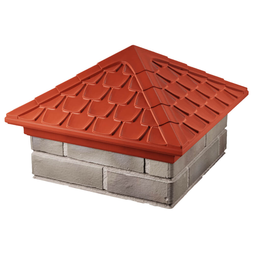 Колпак Zking Эльбрус Красный на столб 1.5х1.5 кирпича (385х385мм) в Ялте фото