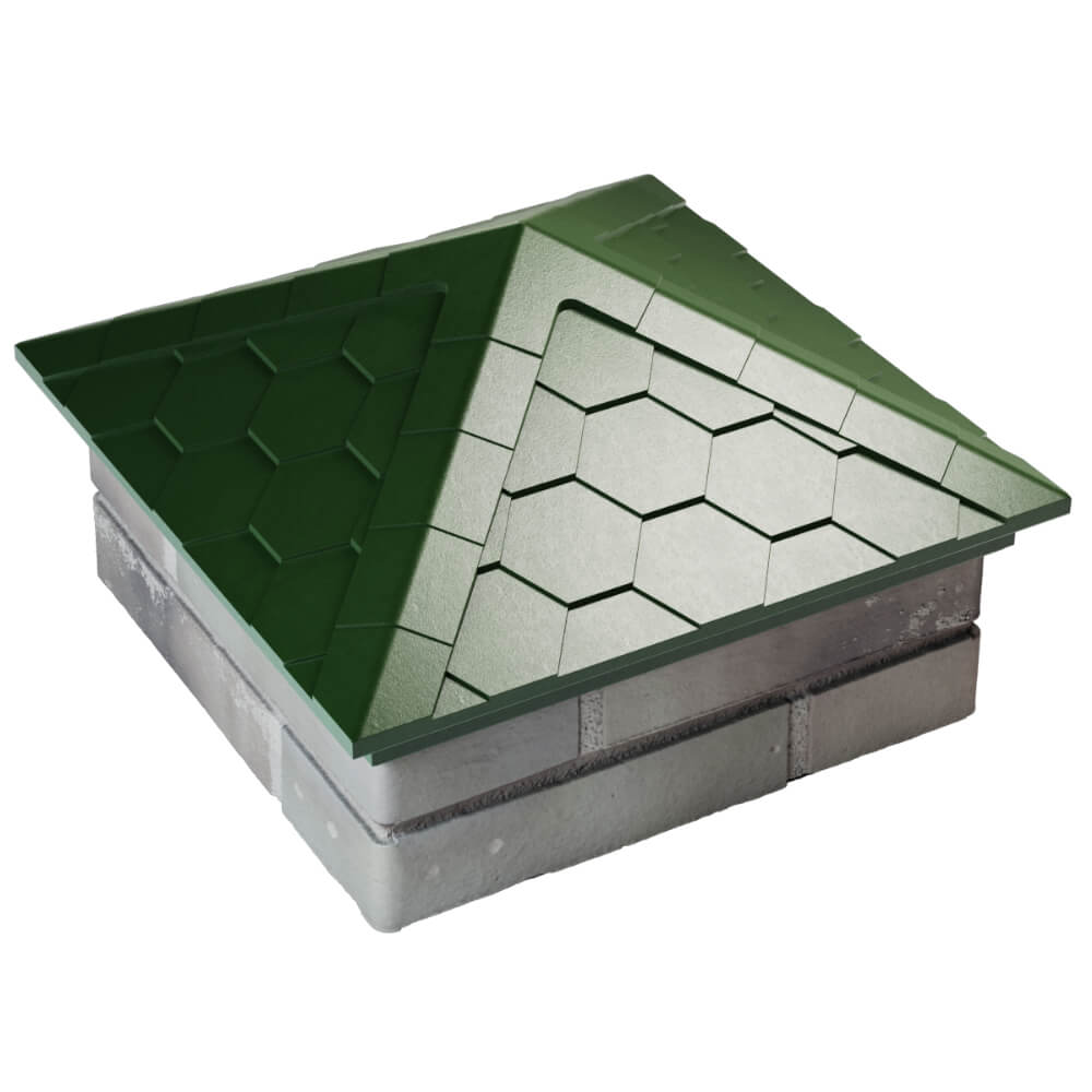 Колпак Zking Эверест Зеленый на столб 1.5х1.5 кирпича (390х390мм) в Ялте фото