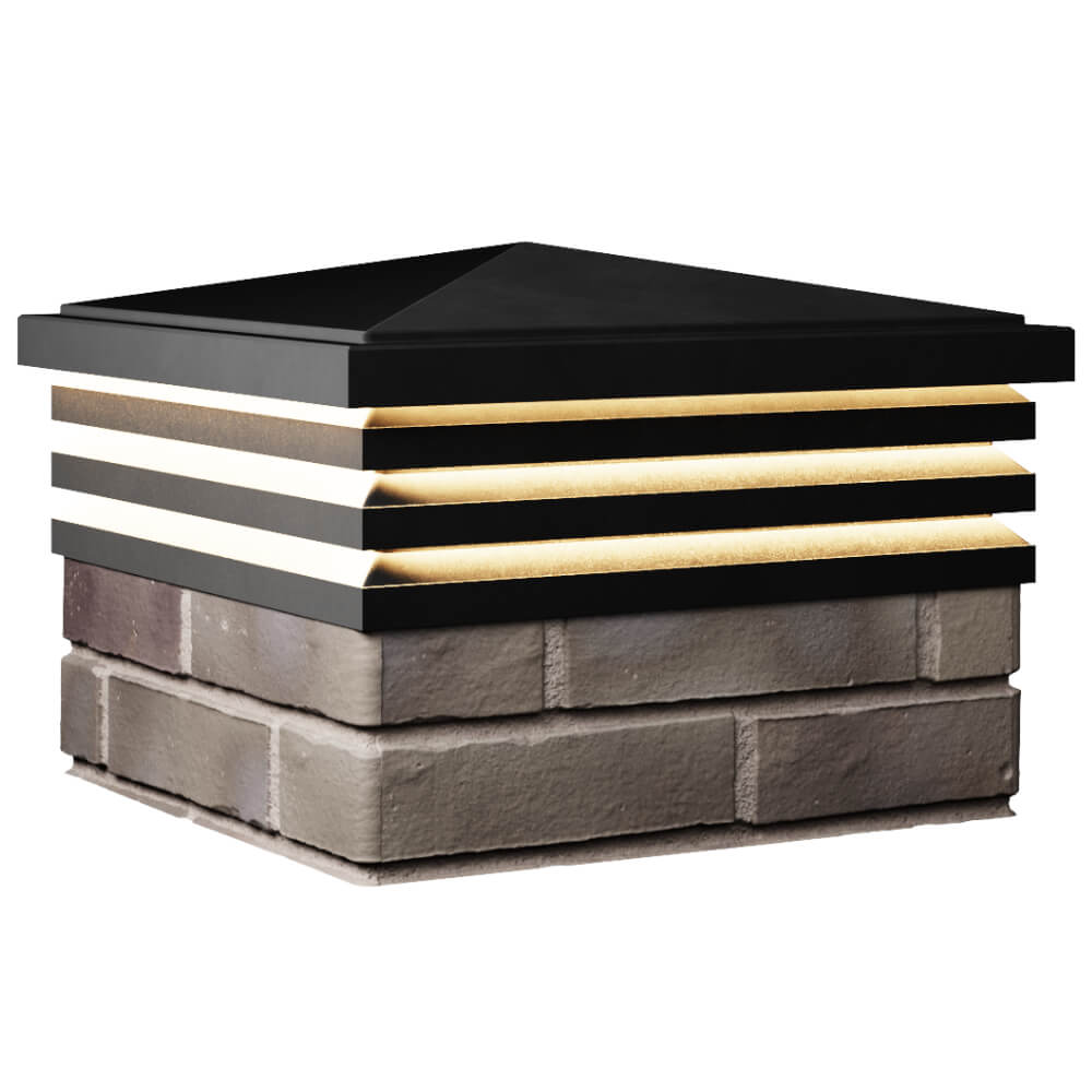 Колпак Zking Бона ХайТек Черный на столб 1.5х1.5 кирпича (385х385мм) с подсветкой в Ялте фото