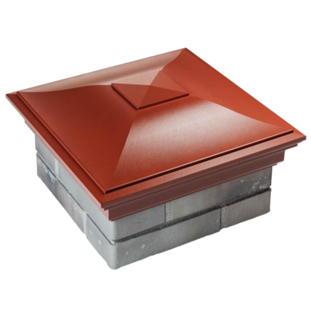 Колпак Zking Монблан Красный на столб 1.5х1.5 кирпича (385х385мм) в Ялте фото