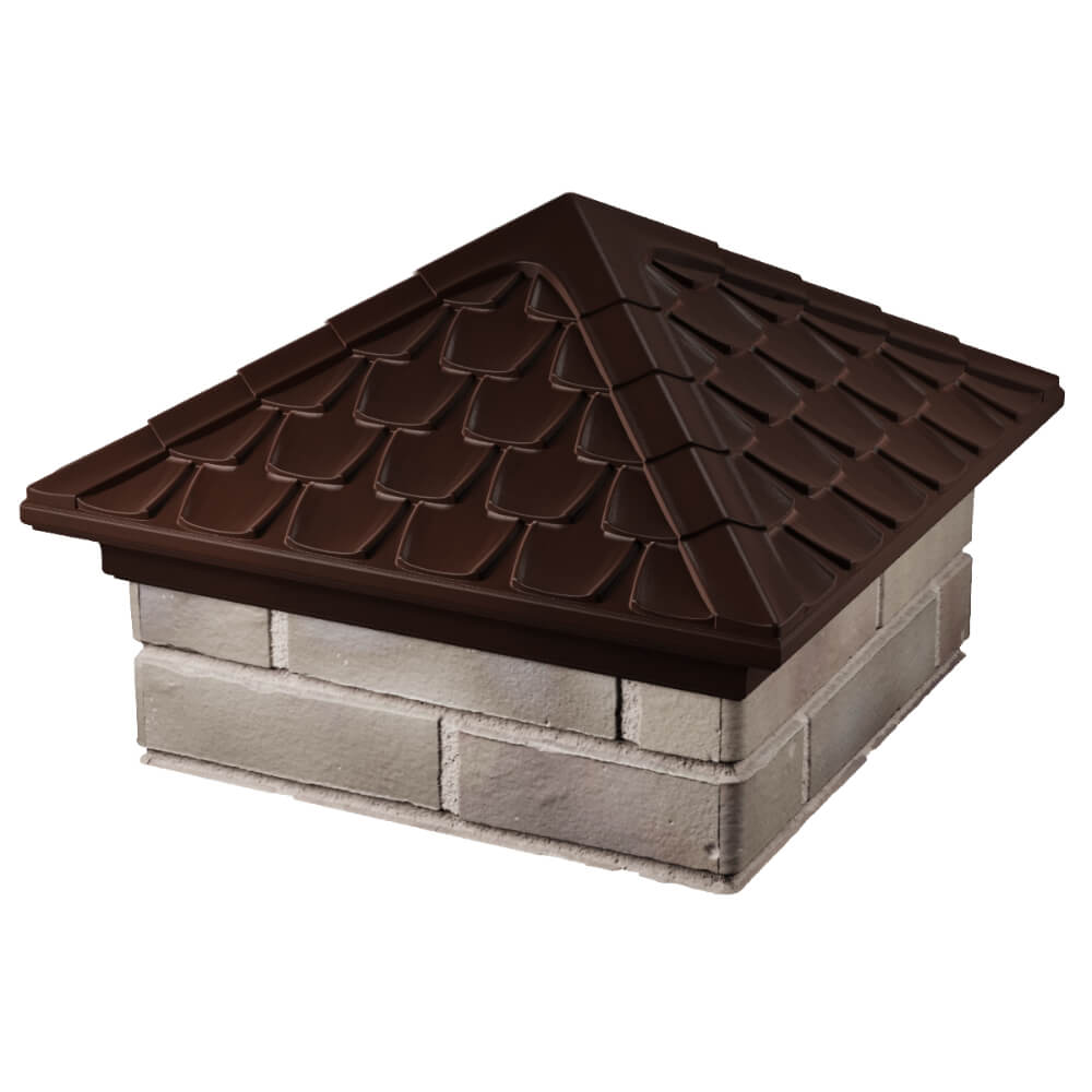 Колпак Zking Эльбрус Коричневый на столб 1.5х1.5 кирпича (385х385мм) в Ялте фото