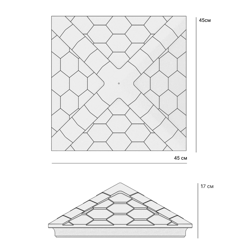 Колпак Zking Эверест Черный на столб 1.5х1.5 кирпича (390х390мм) в Ялте фото