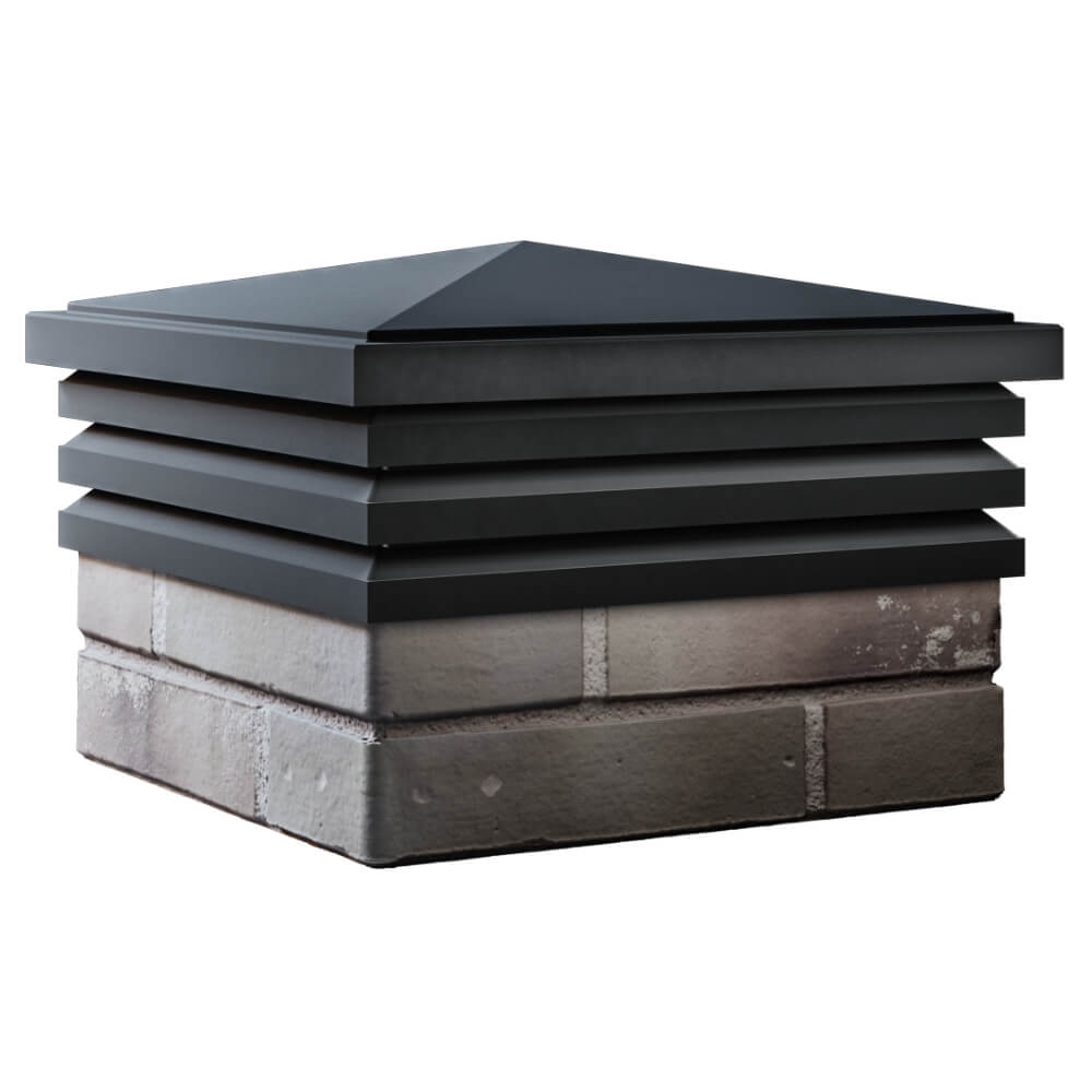 Колпак Zking Бона ХайТек Черный на столб 1.5х1.5 кирпича (385х385мм) в Ялте фото