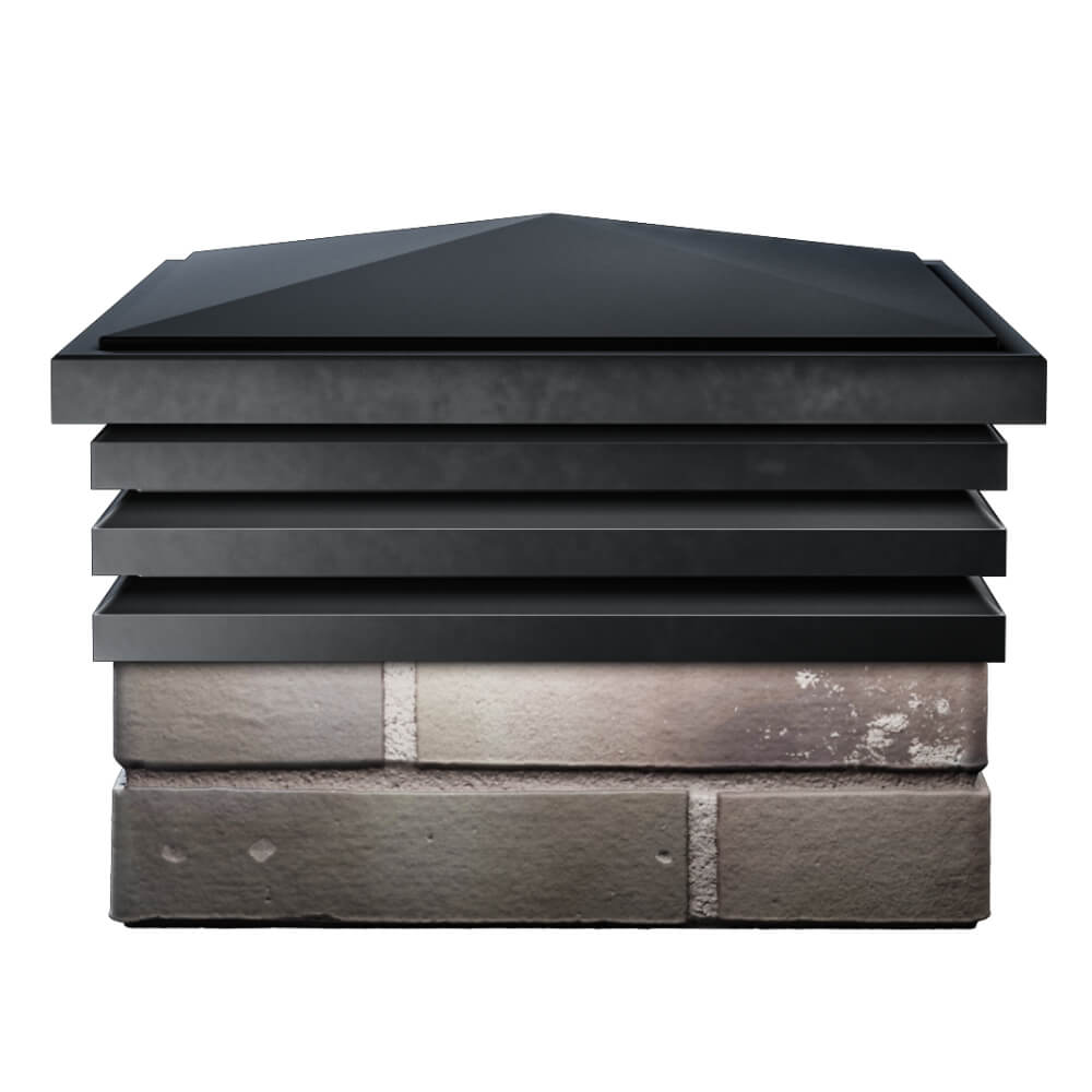 Колпак Zking Бона ХайТек Черный на столб 1.5х1.5 кирпича (385х385мм) Ялта фото