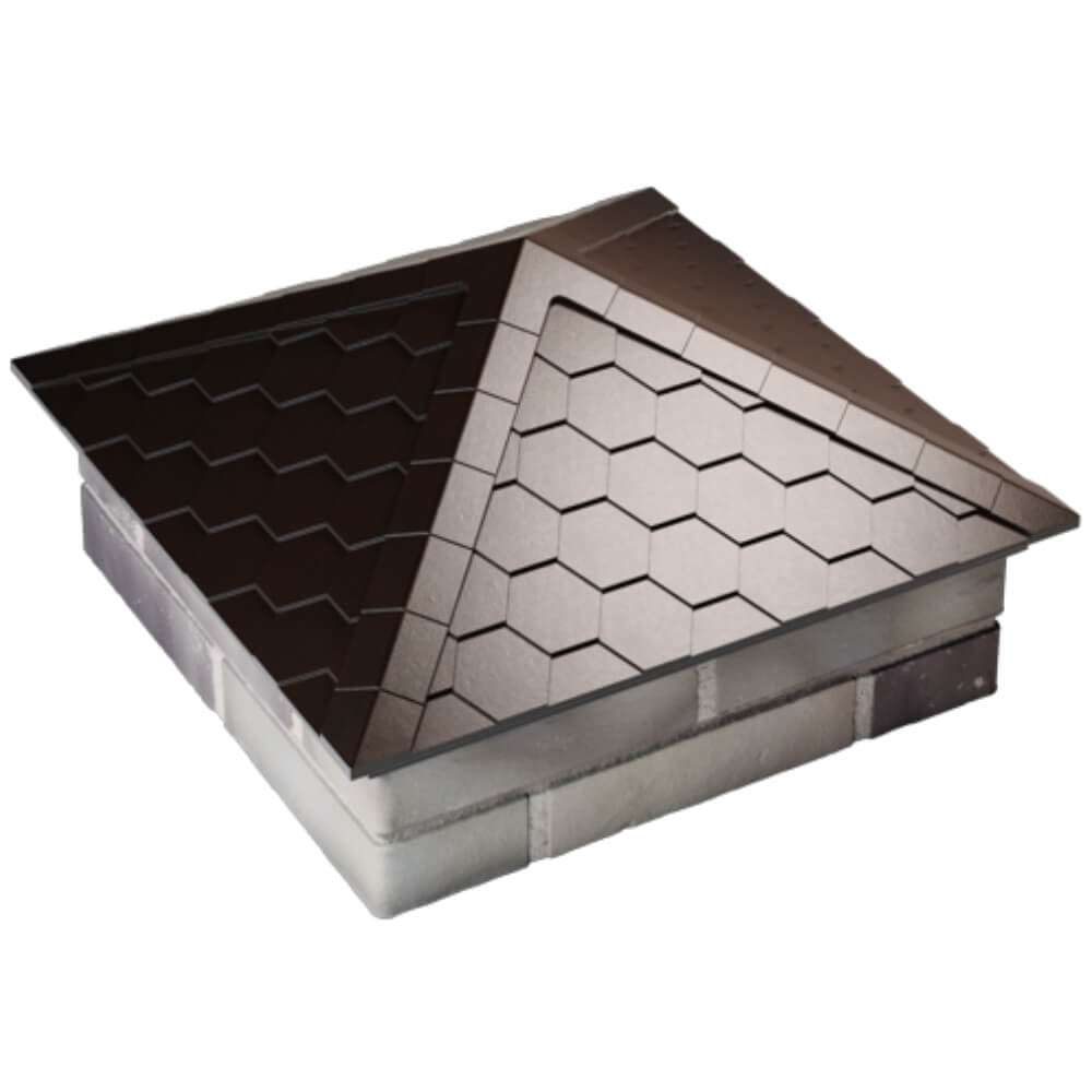 Колпак Zking Эверест Коричневый на столб 2х2 кирпича (535х535мм) Ялта фото