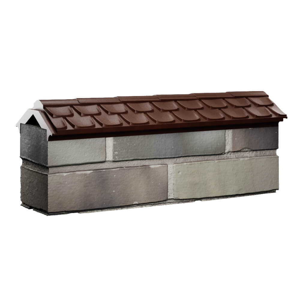Парапет Zking Эльбрус Коричневый с посадкой на 0.5 кирпича (130мм) Ялта фото