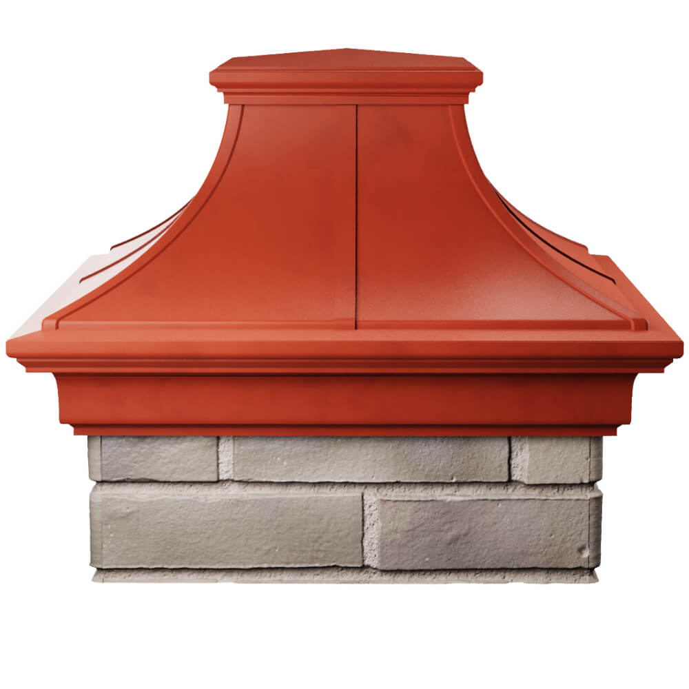 Колпак Zking Монблан Премиум Красный на столб 1.5х1.5 кирпича (385х385мм) Ялта фото