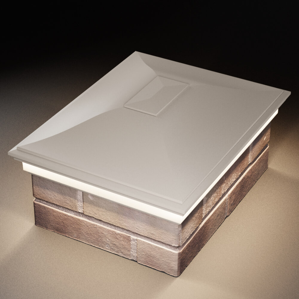 Колпак Zking Монблан Бежевый на столб 2х1.5 кирпича (515х385мм) c подсветкой в Ялте фото