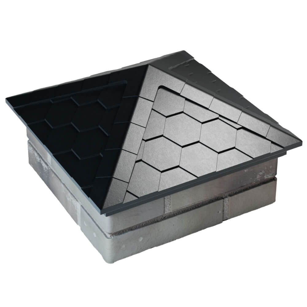 Колпак Zking Эверест Черный на столб 1.5х1.5 кирпича (390х390мм) в Ялте фото