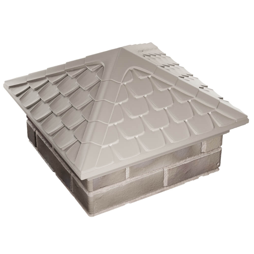 Колпак Zking Эльбрус Бежевый на столб 1.5х1.5 кирпича (385х385мм) в Ялте фото