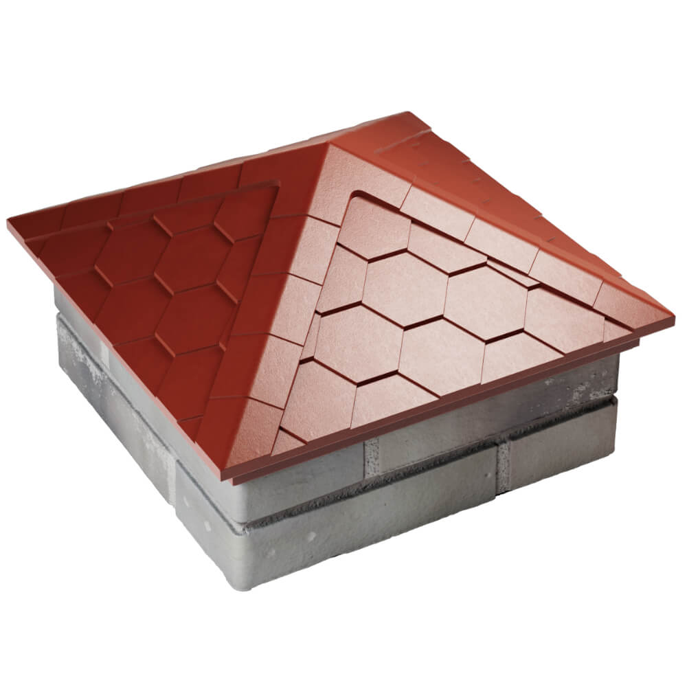 Колпак Zking Эверест Красный на столб 1.5х1.5 кирпича (390х390мм) в Ялте фото