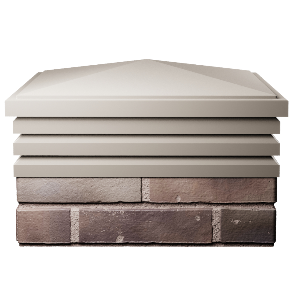 Колпак Zking Бона ХайТек Бежевый на столб 2х2 кирпича (513х513мм) Ялта фото