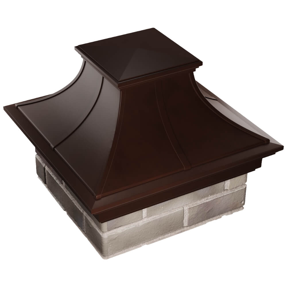 Колпак Zking Монблан Премиум Коричневый на столб 1.5х1.5 кирпича (385х385мм) в Ялте фото