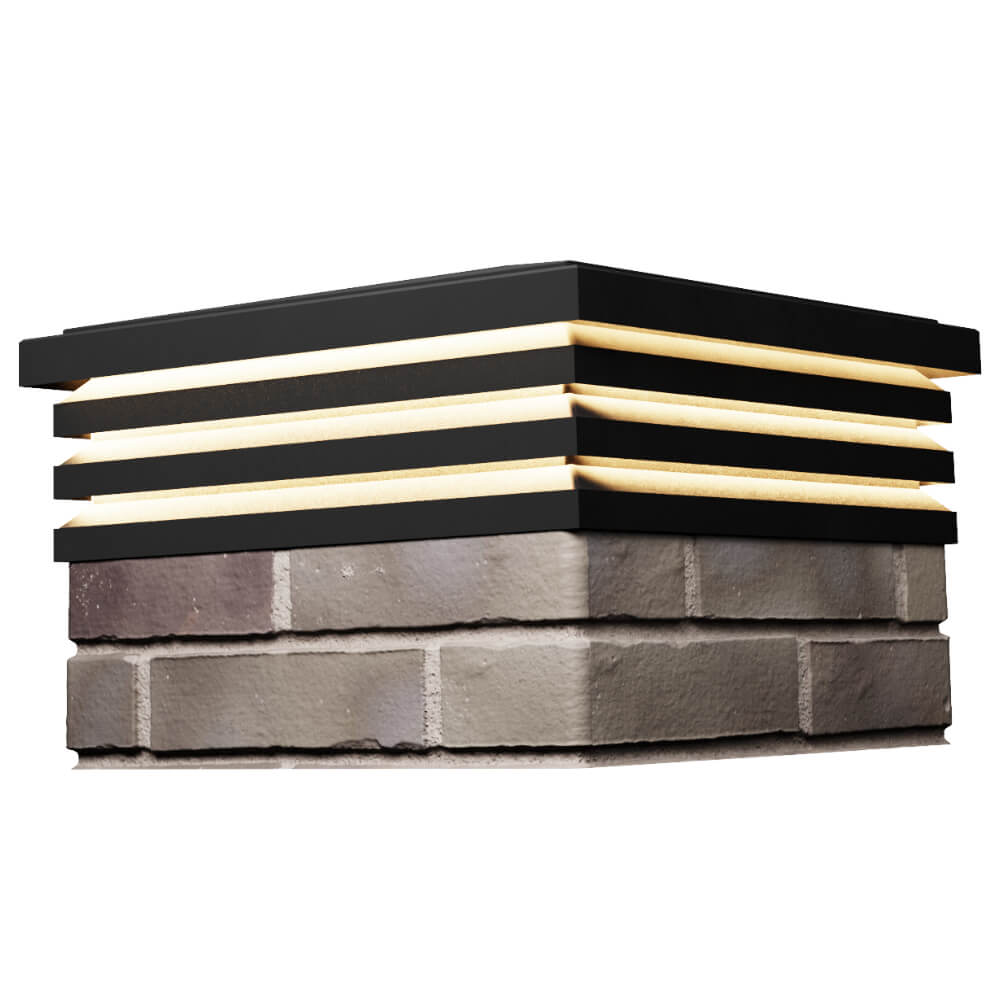 Колпак Zking Бона ХайТек Черный на столб 1.5х1.5 кирпича (385х385мм) с подсветкой в Ялте фото