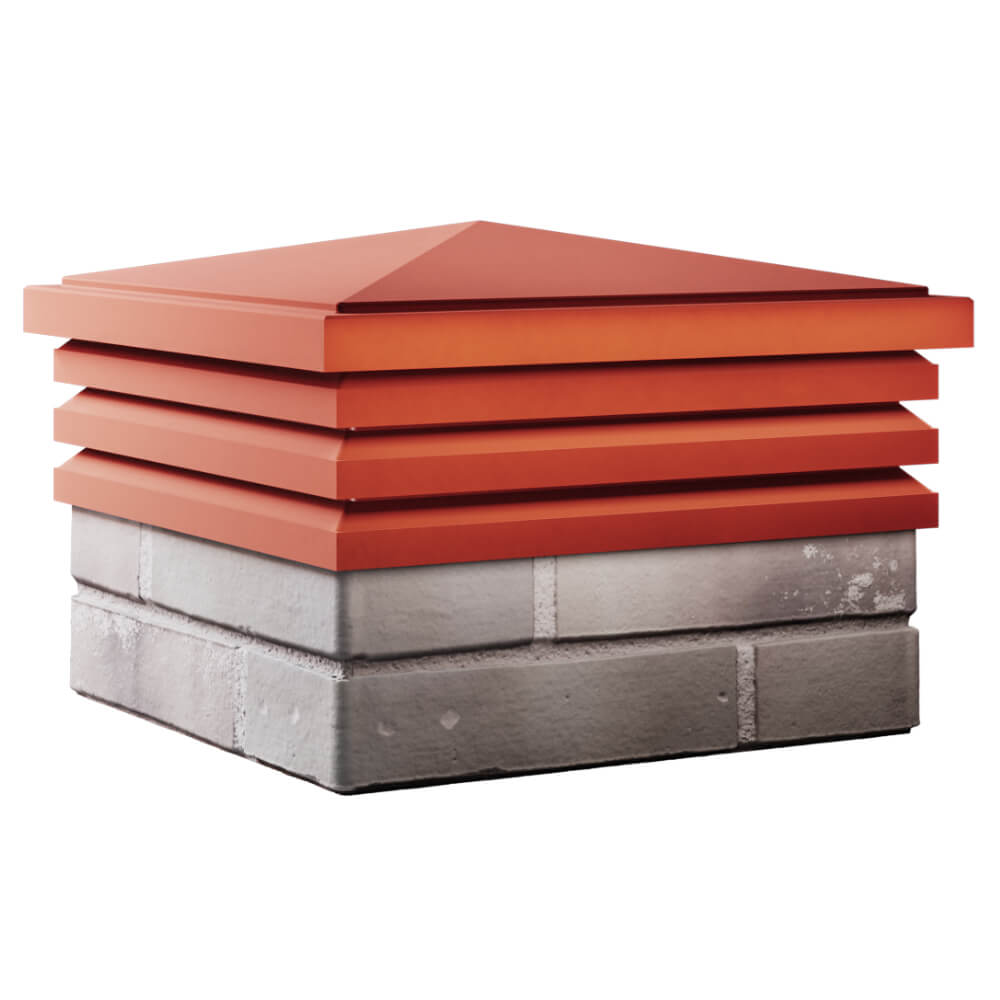 Колпак Zking Бона ХайТек Красный на столб 1.5х1.5 кирпича (385х385мм) в Ялте фото