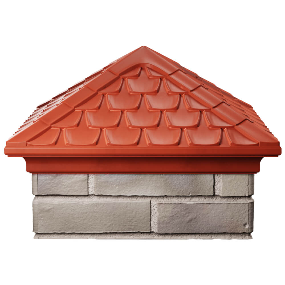 Колпак Zking Эльбрус Красный на столб 1.5х1.5 кирпича (385х385мм) Ялта фото