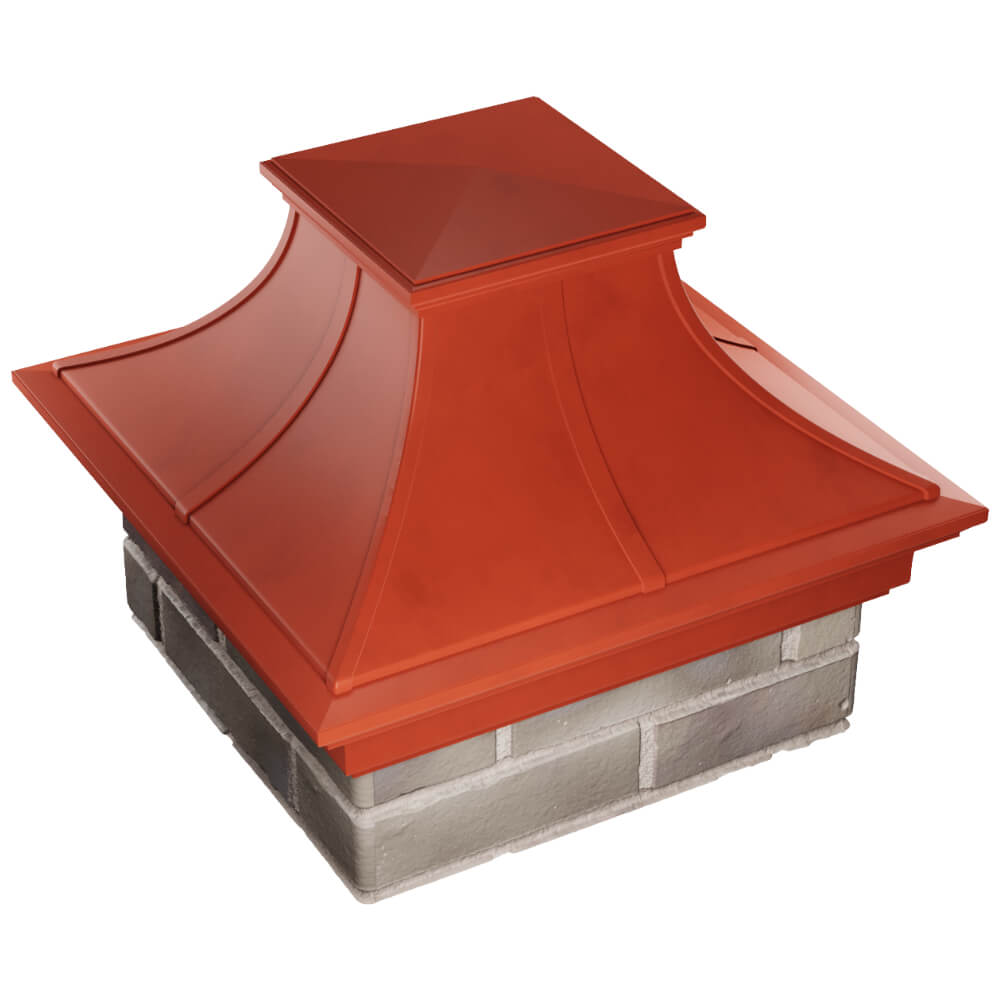 Колпак Zking Монблан Премиум Красный на столб 1.5х1.5 кирпича (385х385мм) в Ялте фото