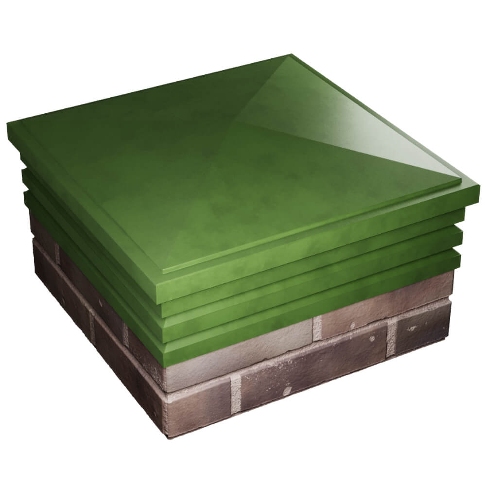 Колпак Zking Бона ХайТек Зеленый на столб 2х2 кирпича (513х513мм) в Ялте фото