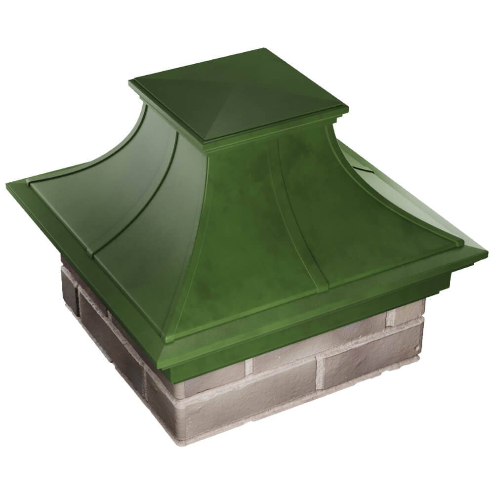 Колпак Zking Монблан Премиум Зеленый на столб 1.5х1.5 кирпича (385х385мм) в Ялте фото