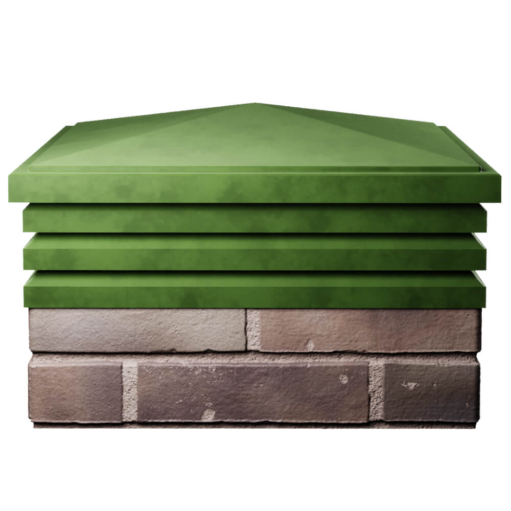 Колпак Zking Бона ХайТек Зеленый на столб 2х2 кирпича (513х513мм) Ялта фото