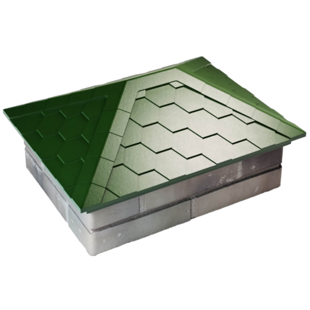 Колпак Zking Эверест Зеленый на столб 2х1.5 кирпича (520х390мм) Ялта фото