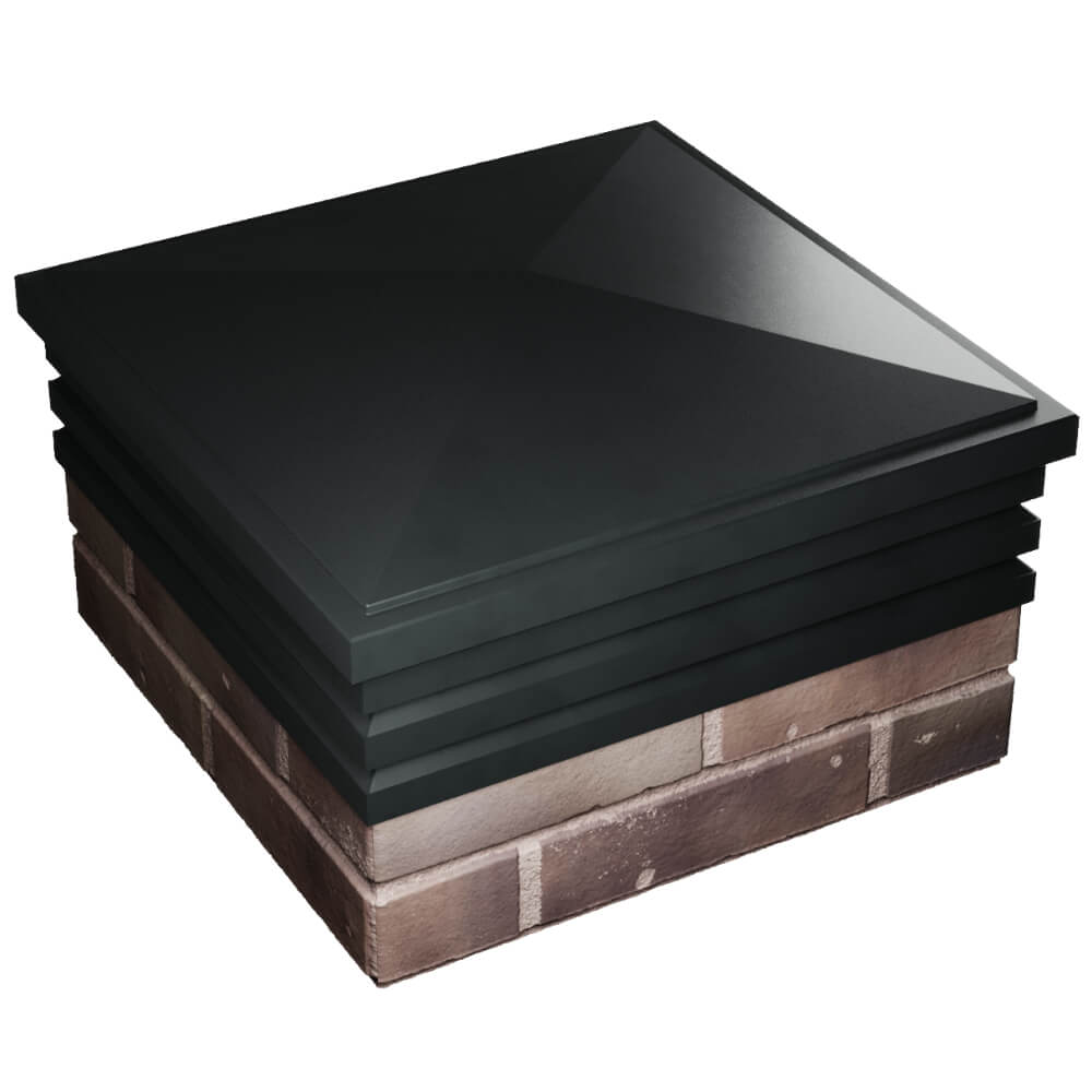 Колпак Zking Бона ХайТек Черный на столб 2х2 кирпича (513х513мм) в Ялте фото