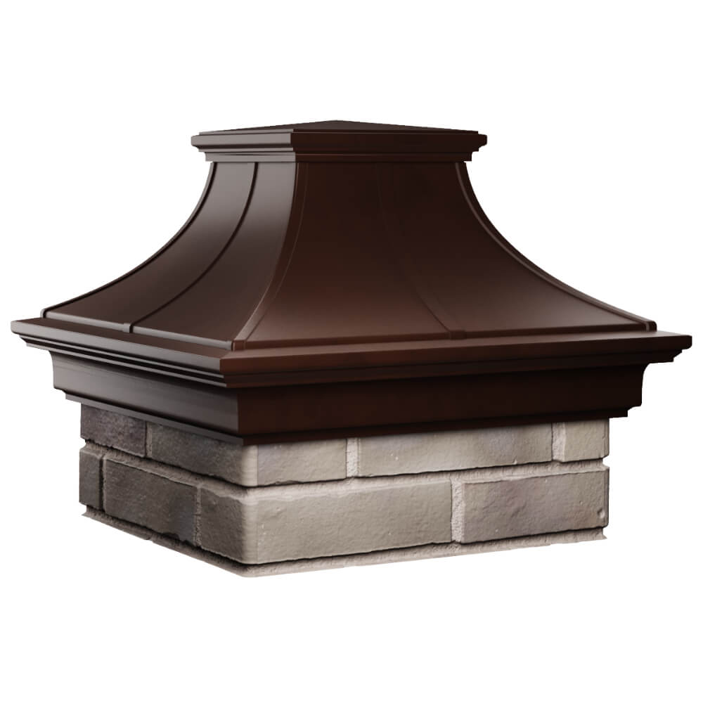 Колпак Zking Монблан Премиум Коричневый на столб 1.5х1.5 кирпича (385х385мм) в Ялте фото