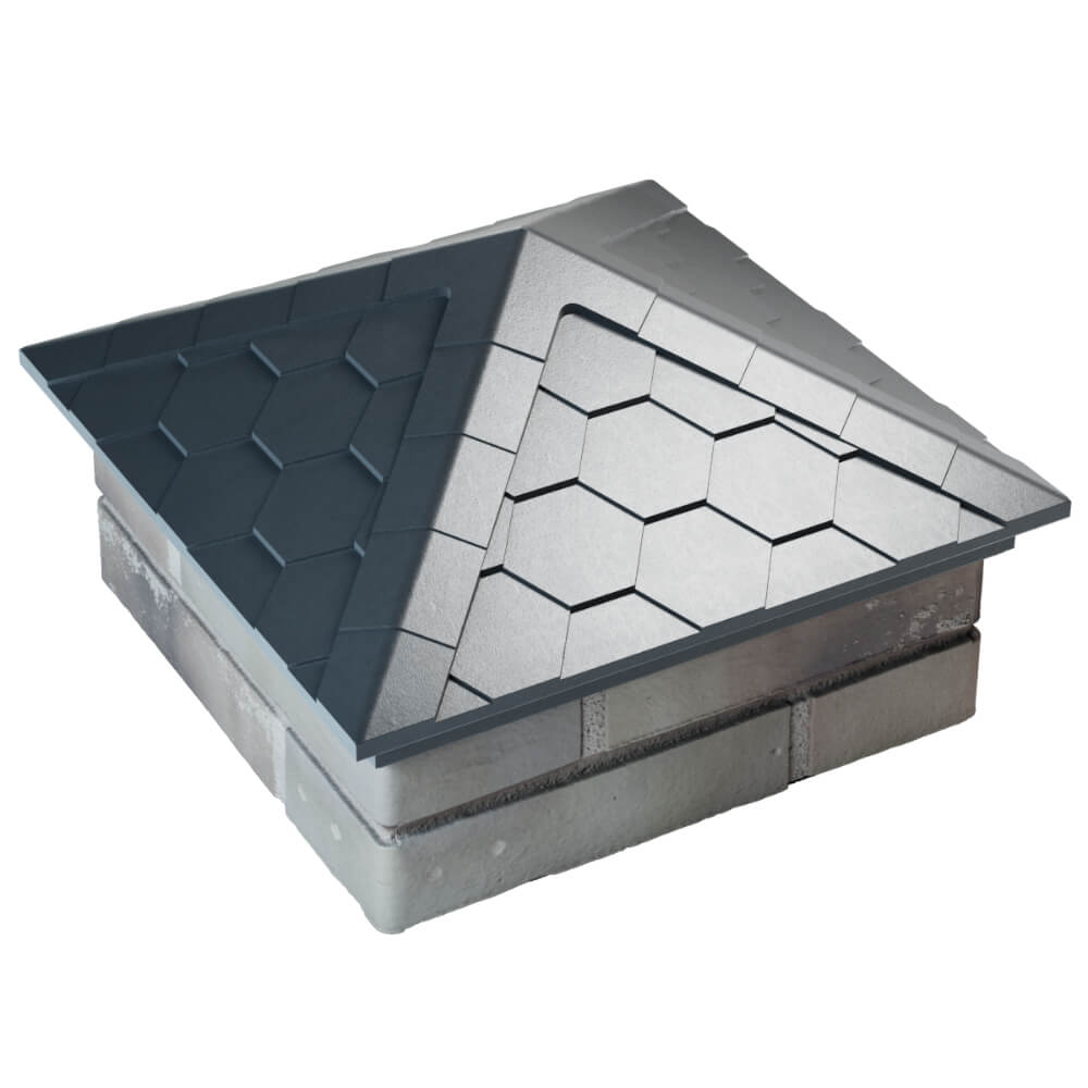 Колпак Zking Эверест Серый на столб 1.5х1.5 кирпича (390х390мм) в Ялте фото