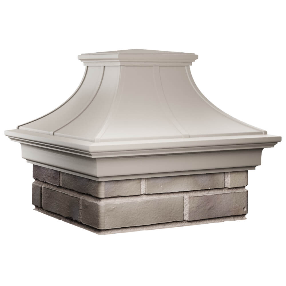 Колпак Zking Монблан Премиум Бежевый на столб 1.5х1.5 кирпича (385х385мм) в Ялте фото