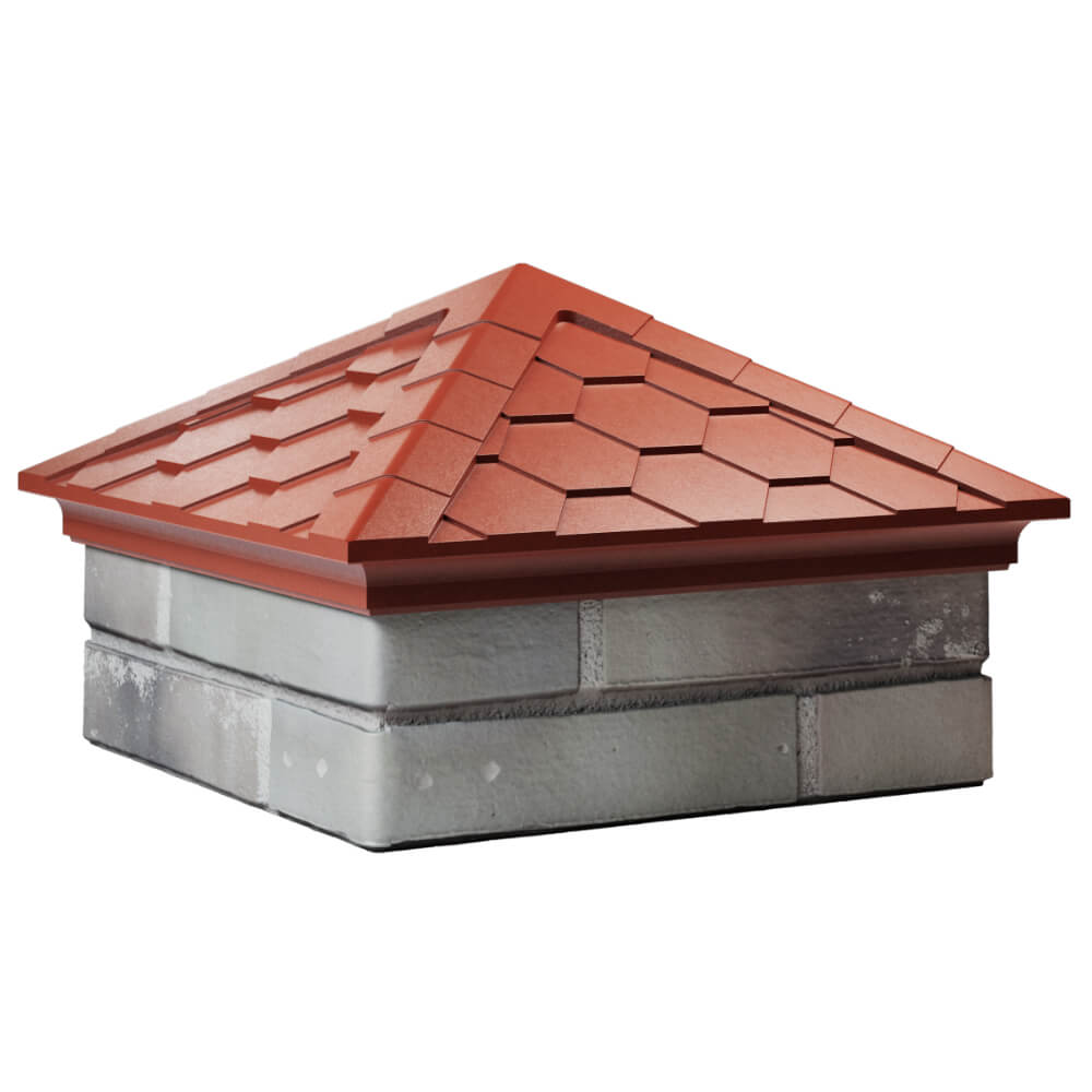 Колпак Zking Эверест Красный на столб 1.5х1.5 кирпича (390х390мм) в Ялте фото