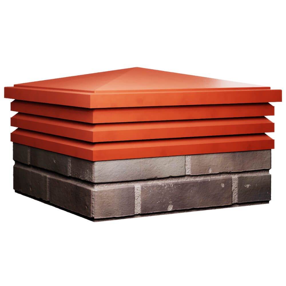 Колпак Zking Бона ХайТек Красный на столб 2х2 кирпича (513х513мм) в Ялте фото