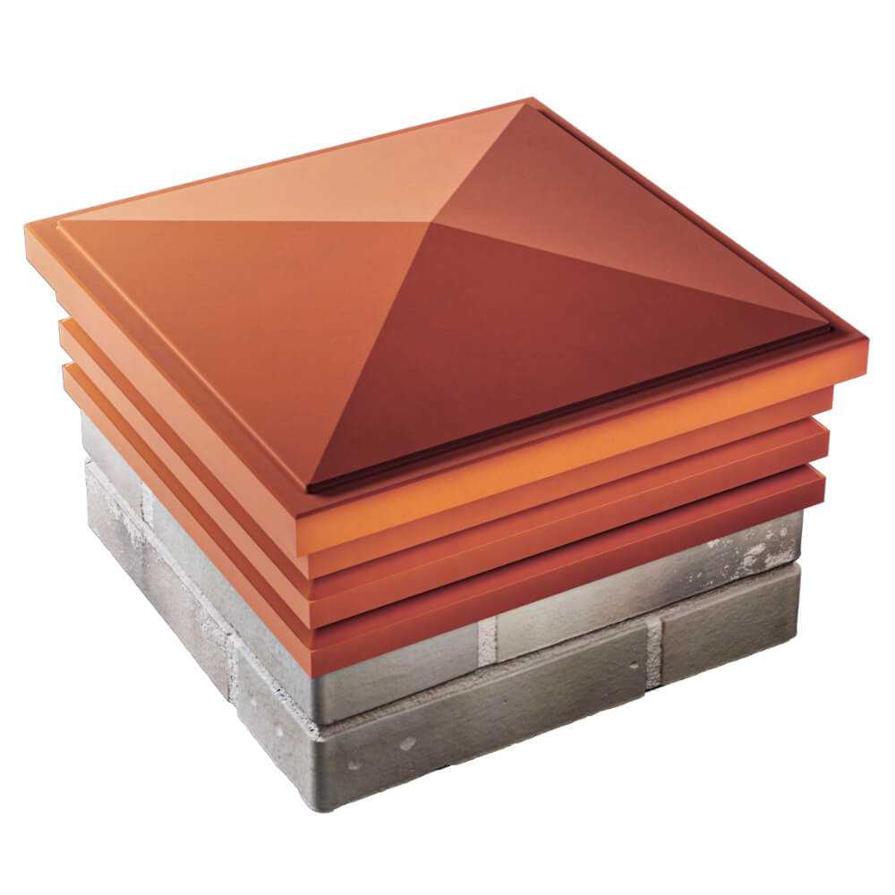 Колпак Zking Бона ХайТек Красный на столб 1.5х1.5 кирпича (385х385мм) в Ялте фото