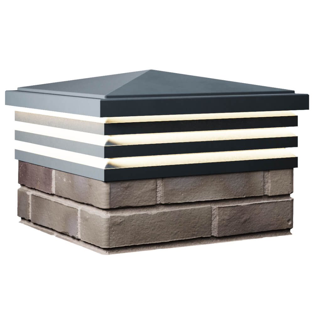 Колпак Zking Бона ХайТек Серый на столб 1.5х1.5 кирпича (385х385мм) с подсветкой в Ялте фото