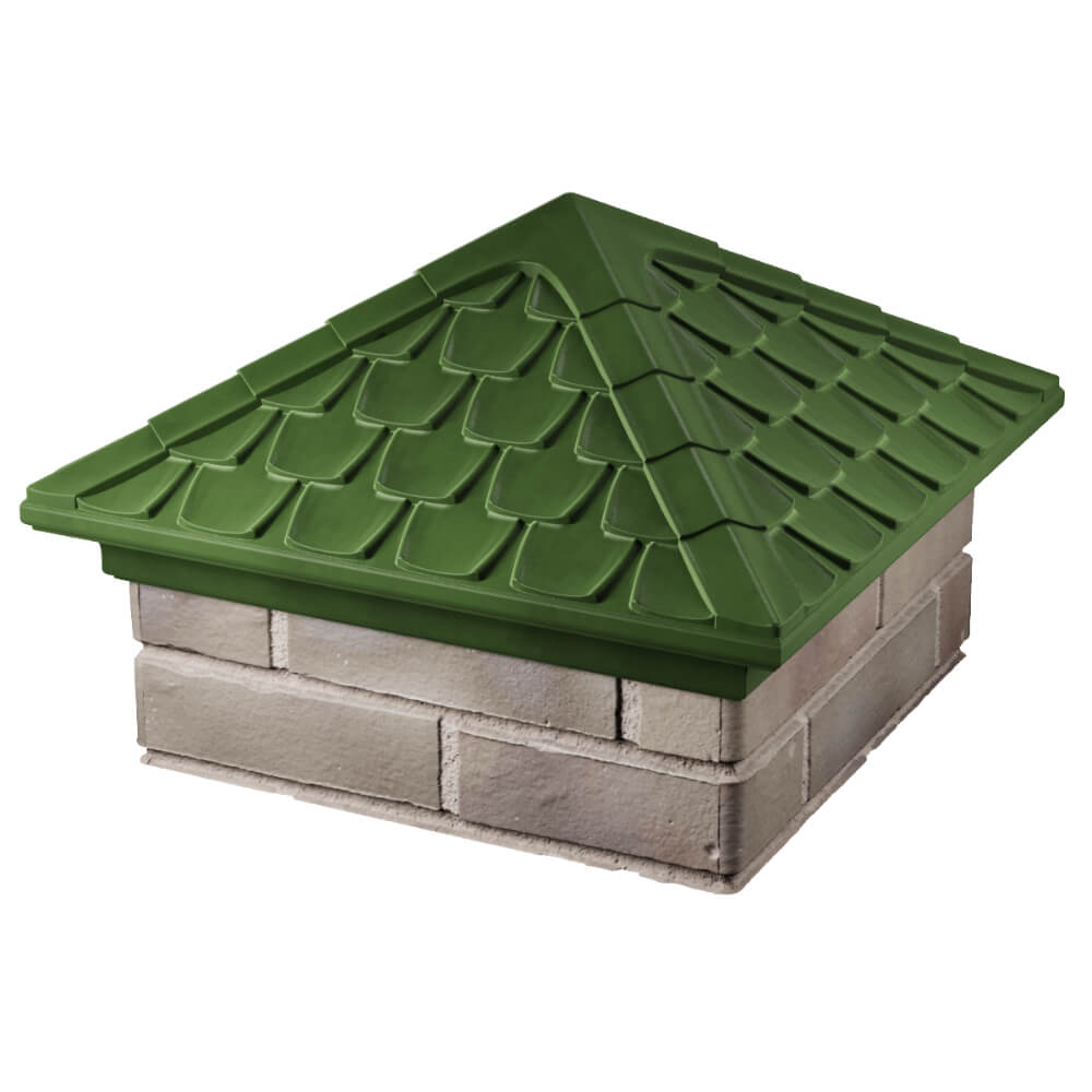 Колпак Zking Эльбрус Зеленый на столб 1.5х1.5 кирпича (385х385мм) в Ялте фото