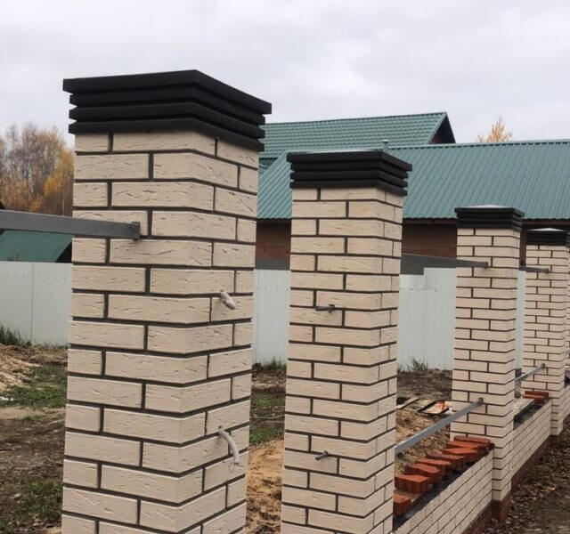 Колпак Zking Бона ХайТек Коричневый на столб 1.5х1.5 кирпича (385х385мм) в Ялте фото