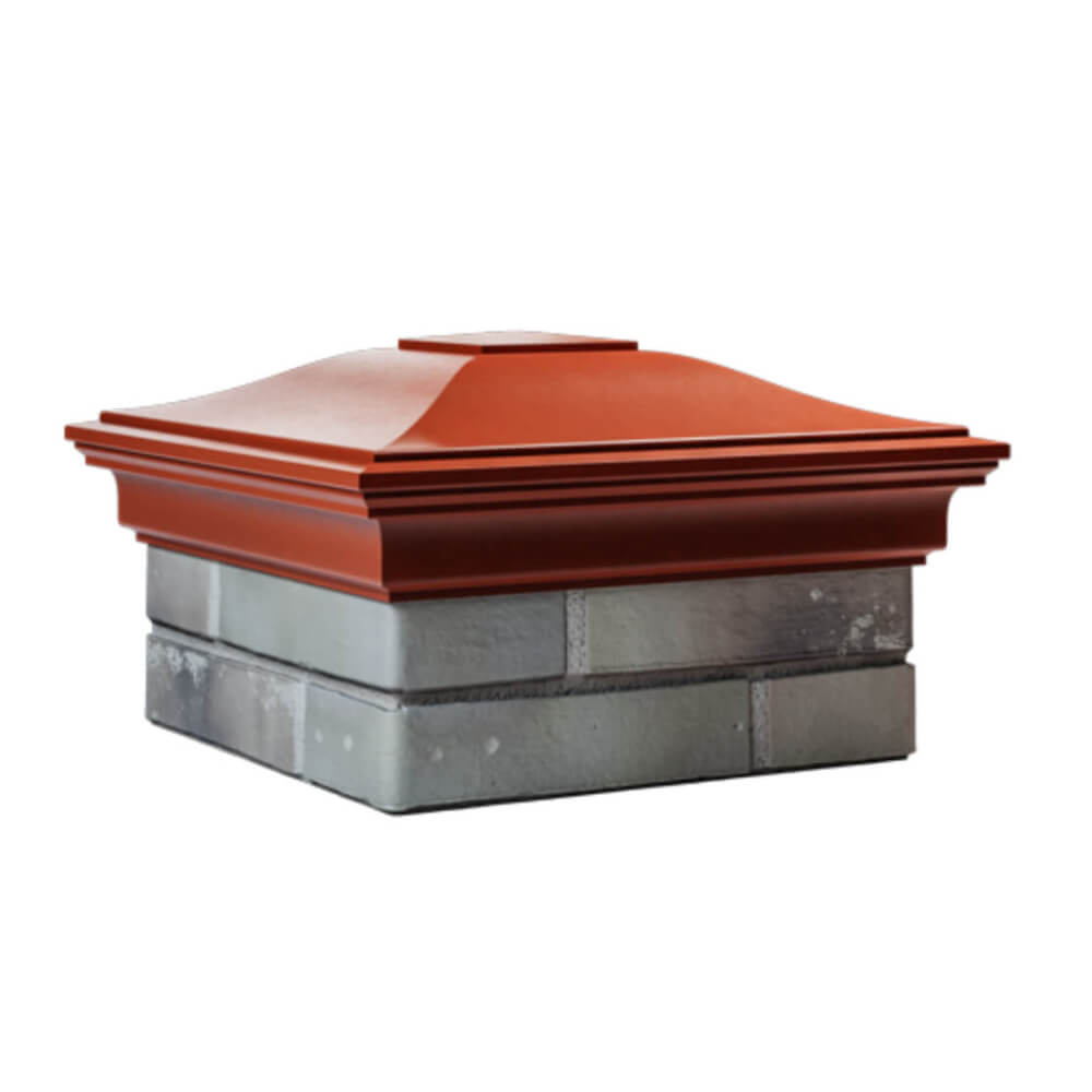 Колпак Zking Монблан Красный на столб 1.5х1.5 еврокирпича 0.7НФ (355х355мм) в Ялте фото