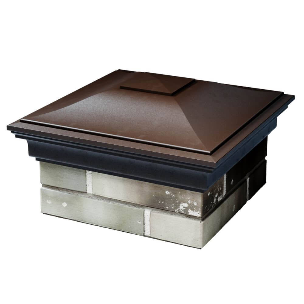 Колпак Zking Монблан Коричневый на столб 1.5х1.5 кирпича (385х385мм) в Ялте фото