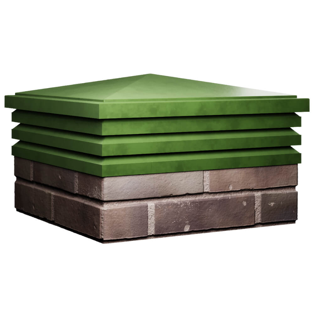 Колпак Zking Бона ХайТек Зеленый на столб 2х2 кирпича (513х513мм) в Ялте фото