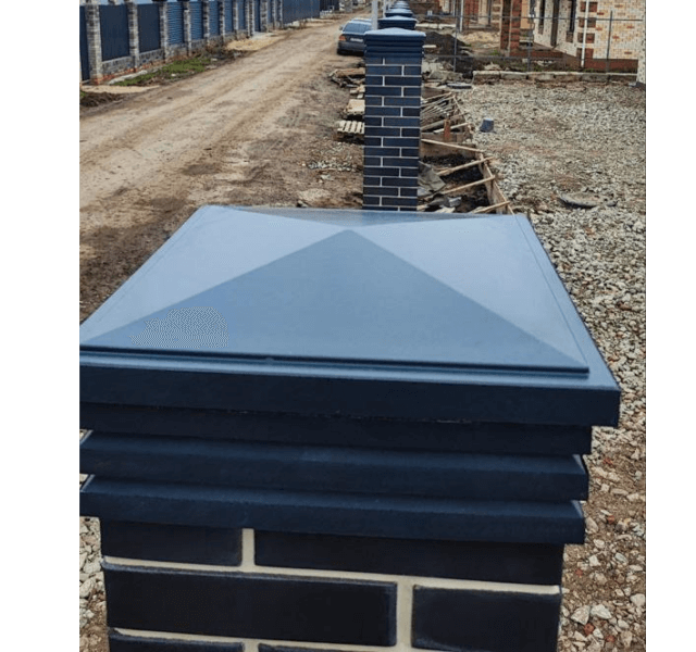 Колпак Zking Бона ХайТек Серый на столб 1.5х1.5 кирпича (385х385мм) в Ялте фото