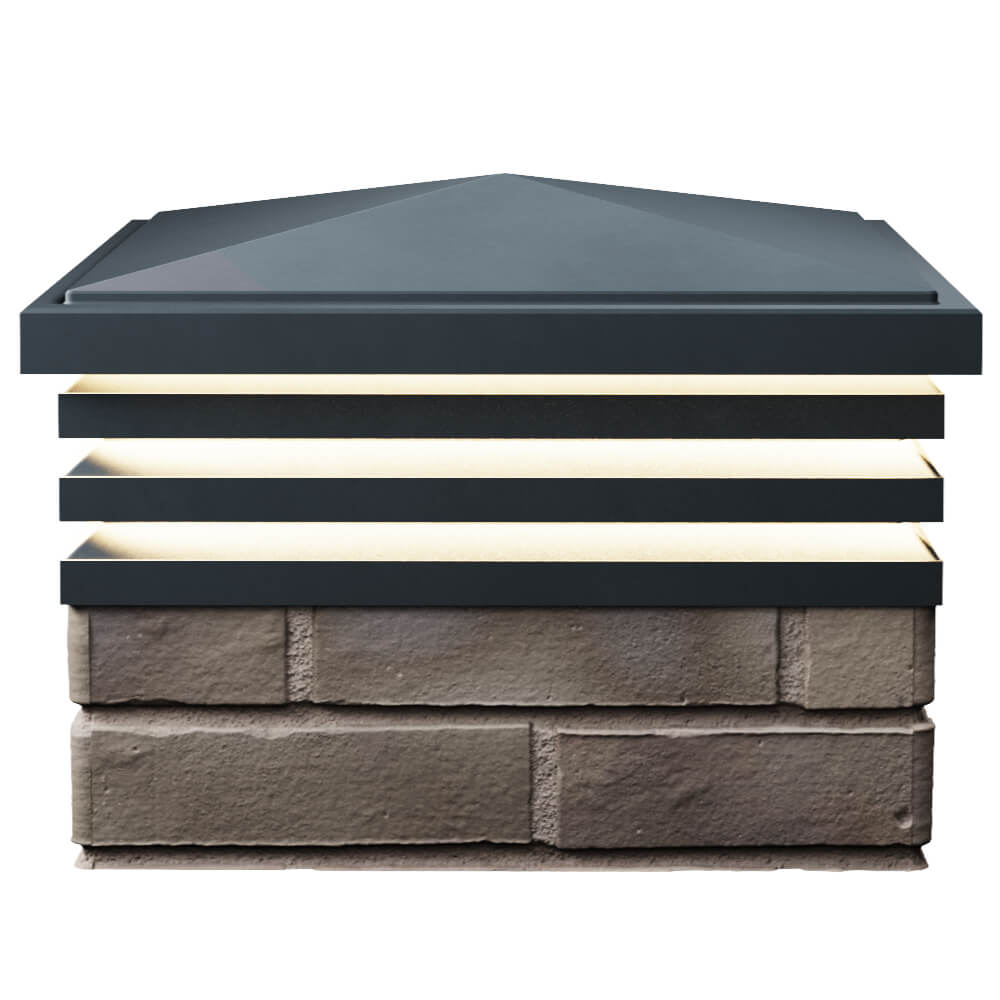 Колпак Zking Бона ХайТек Серый на столб 1.5х1.5 кирпича (385х385мм) с подсветкой в Ялте фото